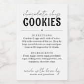 Cookie Mix in een Jar Gift Voedselcontainer Etiket (Enkel label)