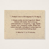 Cookie mix in een potje recept Label Visitekaartjes (Achterkant)