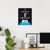 Cookie Monster | 1e verjaardag welkom Poster (Thuiskantoor)