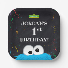 Cookie Monster | 1st Birthday Papieren Bordje