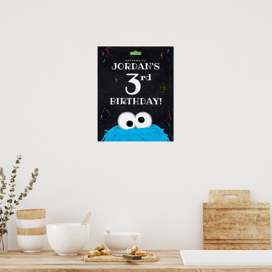 Cookie Monster | 3e verjaardag Poster (Keuken)