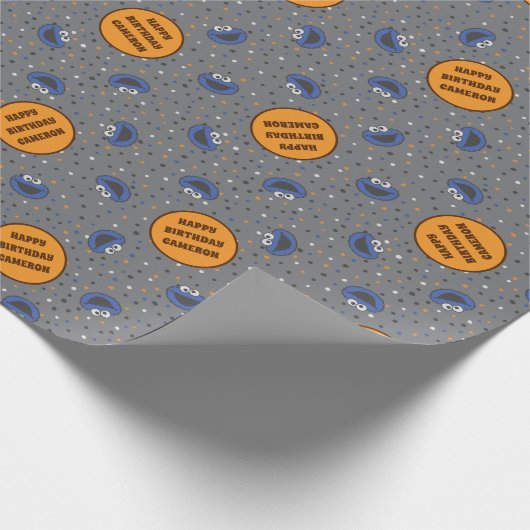 Cookie Monster | 80's Throwback Polka Dot Pattern Cadeaupapier (Hoek)