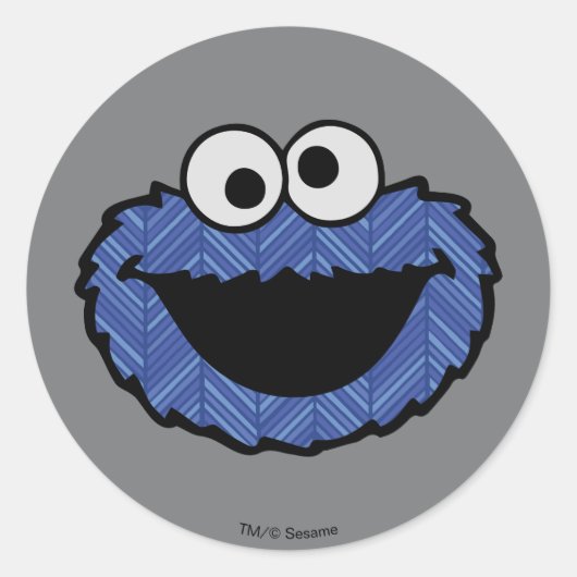 Cookie Monster | 80's Throwback Ronde Sticker (Voorkant)