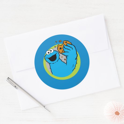 Cookie Monster Afbeelding Ronde Sticker (Envelop)