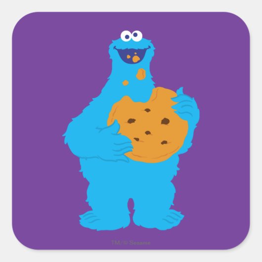 Cookie Monster afdruk Vierkante Sticker (Voorkant)