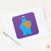 Cookie Monster afdruk Vierkante Sticker (Envelop)