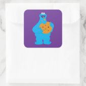 Cookie Monster afdruk Vierkante Sticker (Tas)