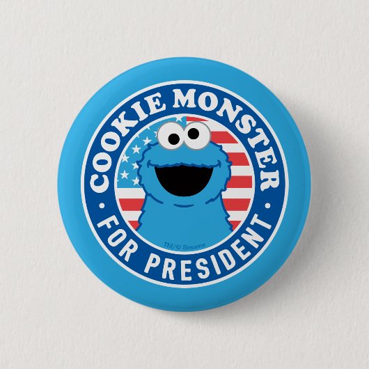 Cookie Monster als President Ronde Button 5,7 Cm (Voorkant)