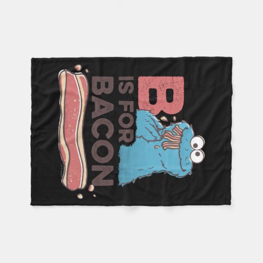 Cookie Monster B Is For Bacon  Fleece Deken (Voorkant (Horizontaal))