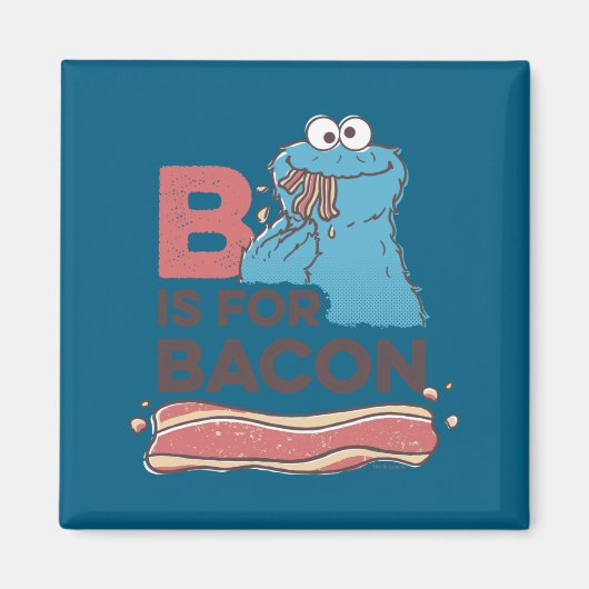 Cookie Monster B Is For Bacon Magneet (Voorkant)
