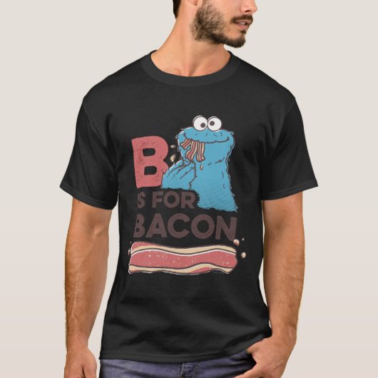 Cookie Monster B Is For Bacon  T-shirt (Voorkant)