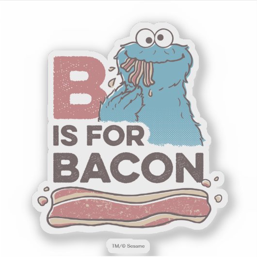 Cookie Monster | B is voor Bacon Sticker (Voorkant)