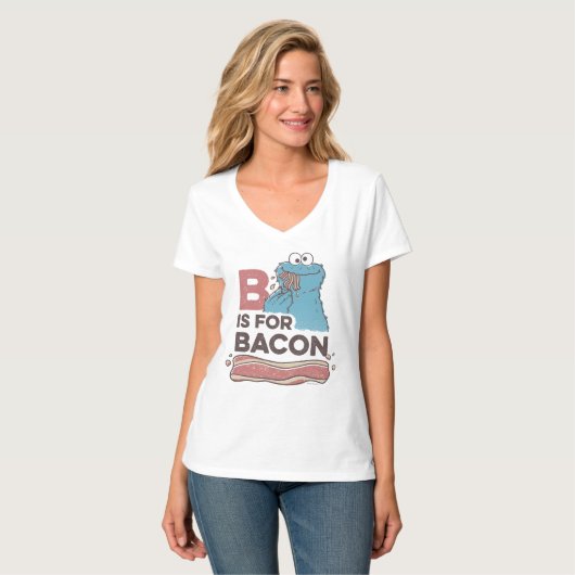 Cookie Monster | B is voor Bacon T-shirt (Voorkant volledig)