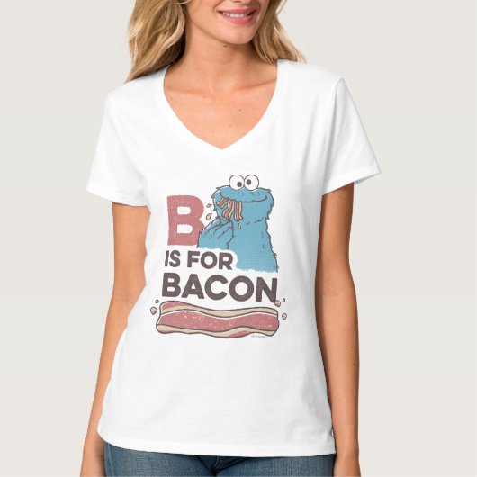 Cookie Monster | B is voor Bacon T-shirt (Voorkant)