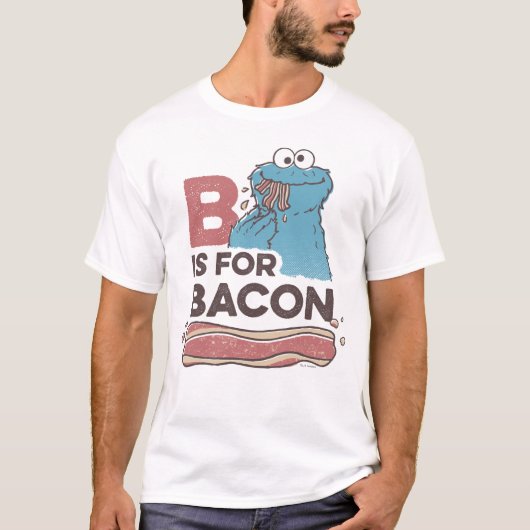 Cookie Monster | B is voor Bacon T-shirt (Voorkant)