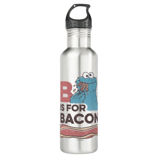 Cookie Monster | B is voor Bacon Waterfles (Voorkant)