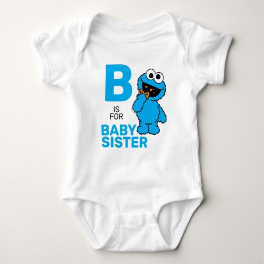 Cookie Monster | B is voor kleine zusje Romper (Voorkant)