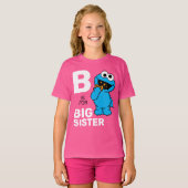 Cookie Monster | B staat voor grote zus T-shirt (Voorkant volledig)
