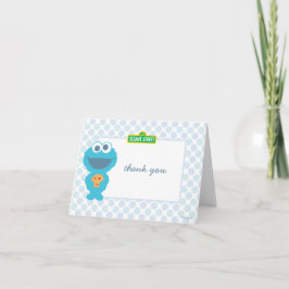 Cookie Monster Baby Birthday Dank je Bedankkaart