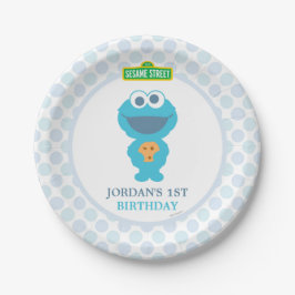 Cookie Monster Baby Birthday Papieren Bordje