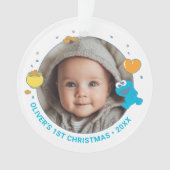 Cookie Monster Baby First Christmas Photo Ornament (voorkant)
