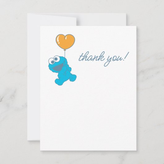 Cookie Monster Baby shower Bedankkaart (Voorkant)