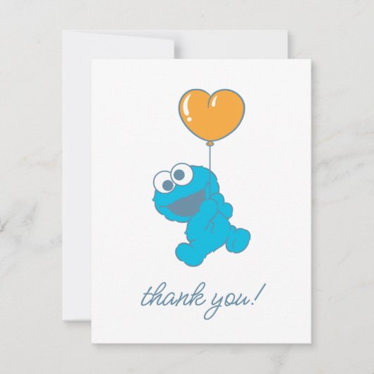 Cookie Monster Baby shower Bedankkaart (Voorkant)