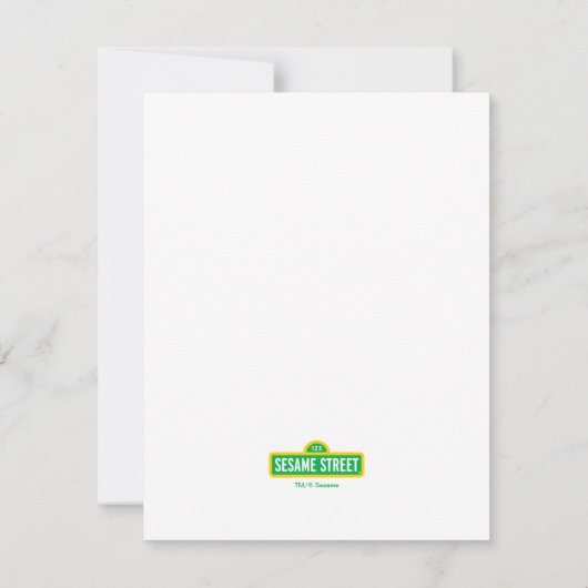 Cookie Monster Baby shower Bedankkaart (Achterkant)