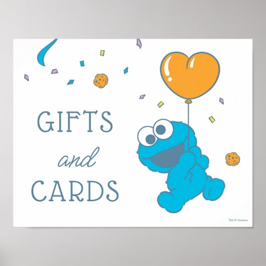 Cookie Monster Baby shower Cadeaus & Kaarten Sign Poster (Voorkant)