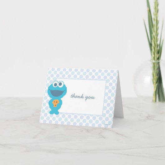 Cookie Monster Baby Shower Dankjewel Bedankkaart (Voorkant)