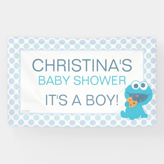 Cookie Monster Baby shower Spandoek (Horizontaal)