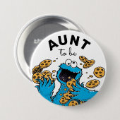 Cookie Monster Baby shower Tante To Be Ronde Button 7,6 Cm (Voorkant /achterkant)