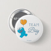 Cookie Monster Baby shower Team Boy Ronde Button 5,7 Cm (Voorkant /achterkant)