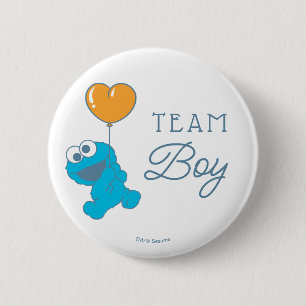 Cookie Monster Baby shower Team Boy Ronde Button 5,7 Cm