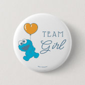 Cookie Monster Baby shower Team Meisje Ronde Button 5,7 Cm (Voorkant)