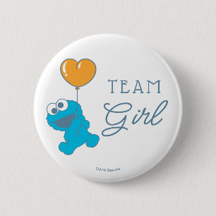 Cookie Monster Baby Shower Team Meisje Ronde Button 5,7 Cm