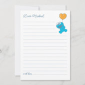 Cookie Monster Baby shower Tijd Capsule Bericht Notitiekaartje (Voorkant)