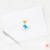 Cookie Monster Babyfeest Adres Ronde Sticker (Envelop)