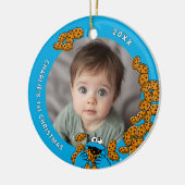 Cookie Monster Baby's 1st Christmas Photo Ceramic  Keramisch Ornament (Links)