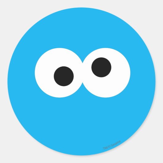 Cookie Monster Big Face Ronde Sticker (Voorkant)