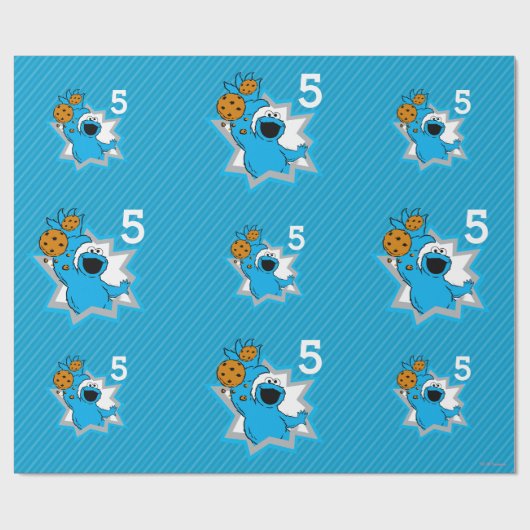 Cookie Monster Birthday Cadeaupapier (Vlak)