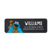 Cookie Monster Birthday Chalkboard Etiket (Voorkant)