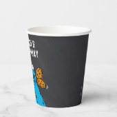 Cookie Monster Birthday Chalkboard Papieren Bekers (Achterkant)