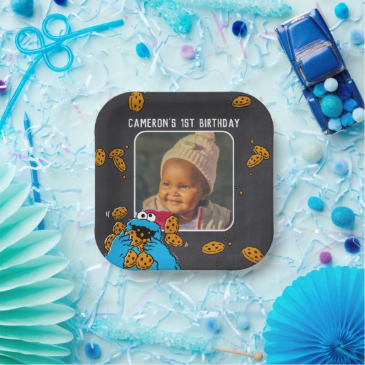 Cookie Monster Birthday Chalkboard Papieren Bordje (Feest)