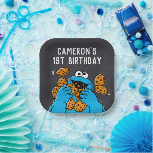 Cookie Monster Birthday Chalkboard Papieren Bordje