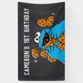 Cookie Monster Birthday Chalkboard Spandoek (Verticaal)