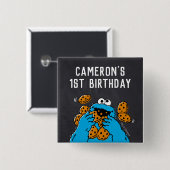 Cookie Monster Birthday Chalkboard Vierkante Button 5,1 Cm (Voorkant /achterkant)
