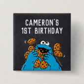 Cookie Monster Birthday Chalkboard Vierkante Button 5,1 Cm (Voorkant)