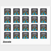 Cookie Monster Birthday Chalkboard Vierkante Sticker (Vel)