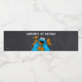 Cookie Monster Birthday Chalkboard Waterfles Etiket (Enkel label)